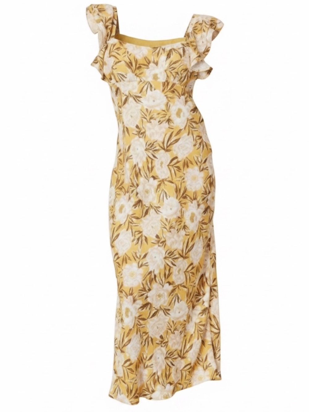 NEW Madewell Angelina Slip Dress Chamomile Tea Yellow Floral Print Womens 12 NWT - Picture 2 of 15